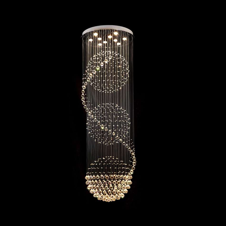 Modern Spiral Three Sphere Raindrop Crystal Chandelier Lighting