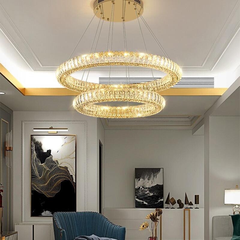Siljoy Modern Crystal Chandeliers, 16-Lights Brass Gold Rectangular K9  Raindrop Chandelier, Contemporary Oval Flush Mount Pendant Ceiling Light