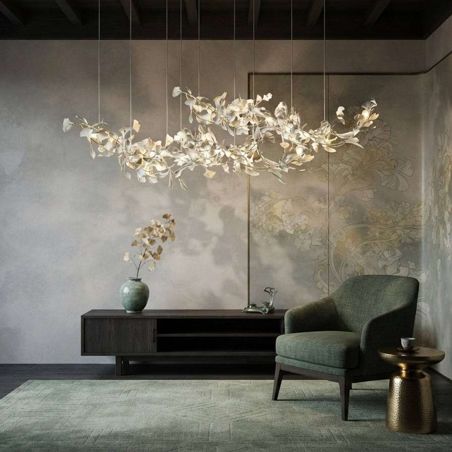 Double Layer Combination Gingko Chandelier