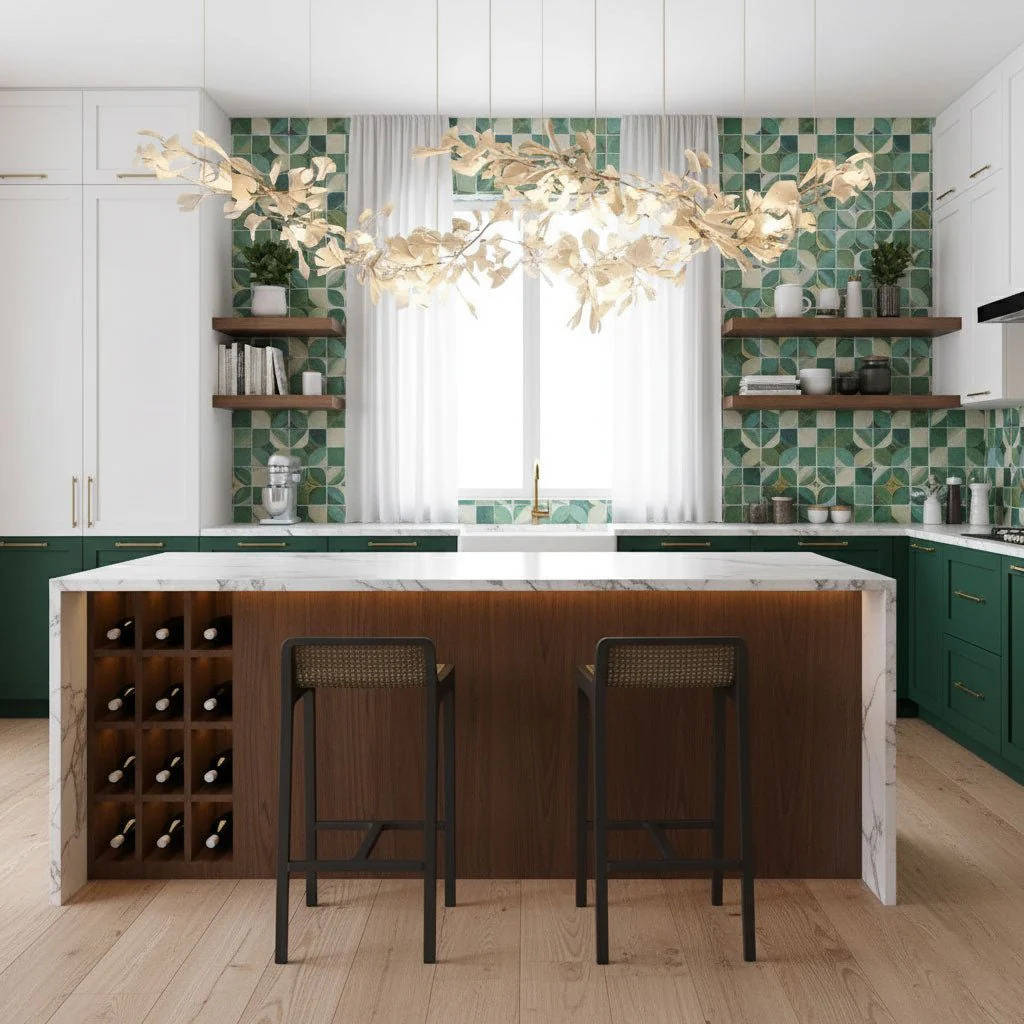 Double Layer Combination Gingko Chandelier