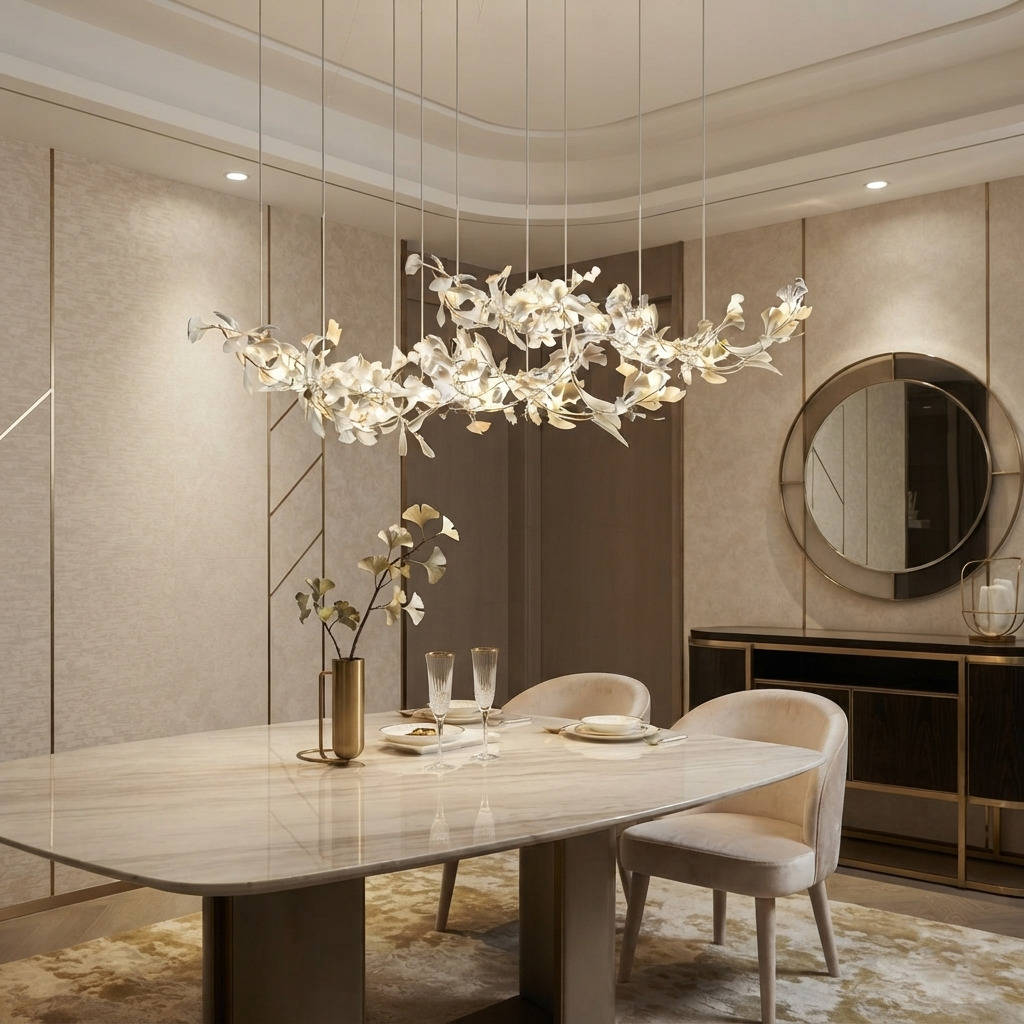 Double Layer Combination Gingko Chandelier