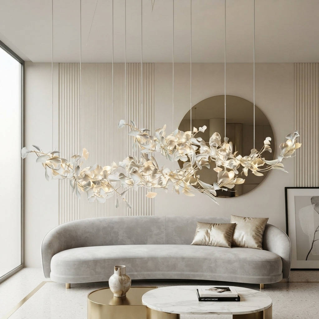 Double Layer Combination Gingko Chandelier