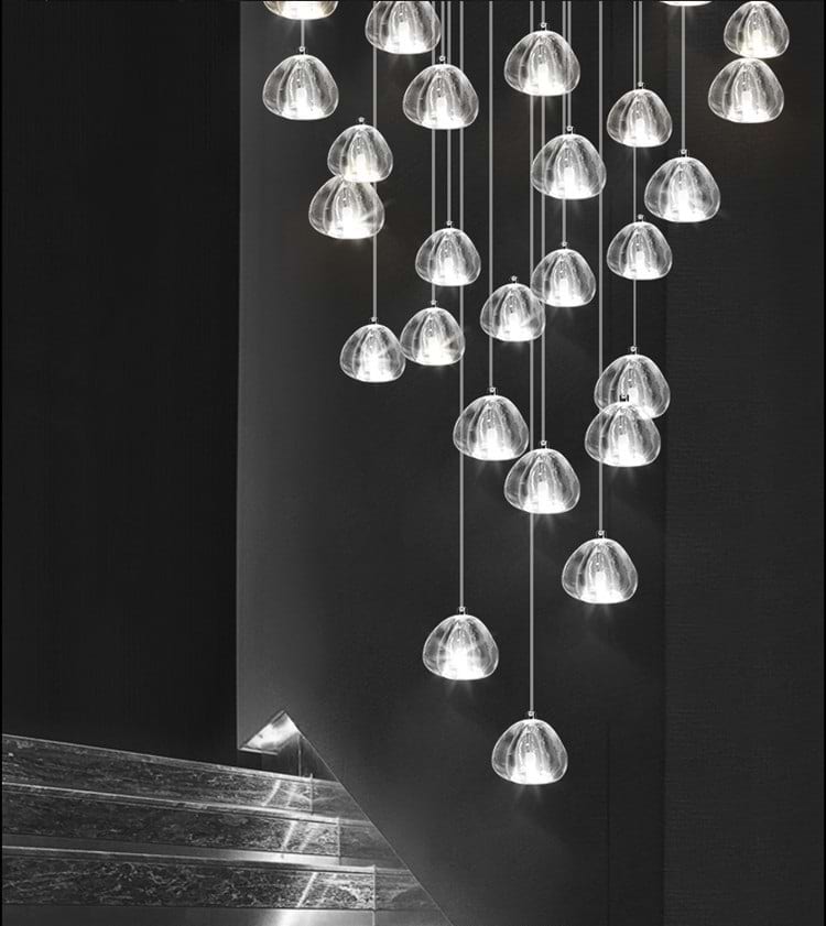 Sage staircase Chandelier