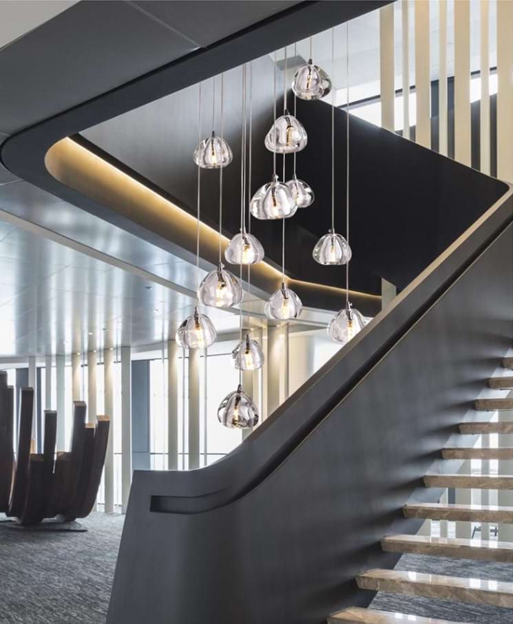 Sage staircase Chandelier