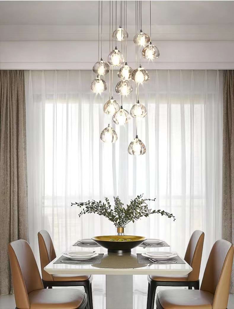 Sage staircase Chandelier