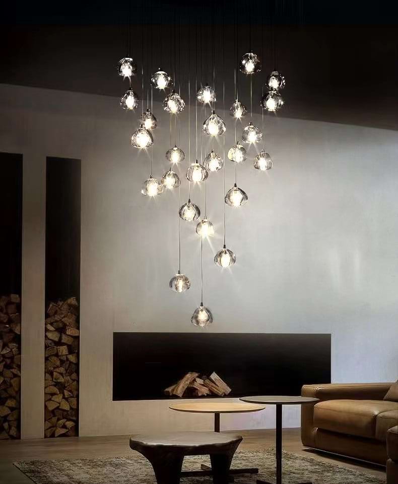 Sage staircase Chandelier