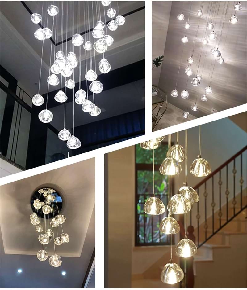 Sage staircase Chandelier