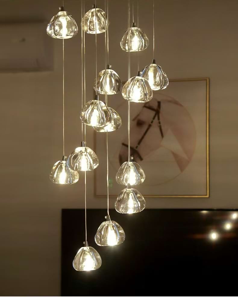 Sage staircase Chandelier