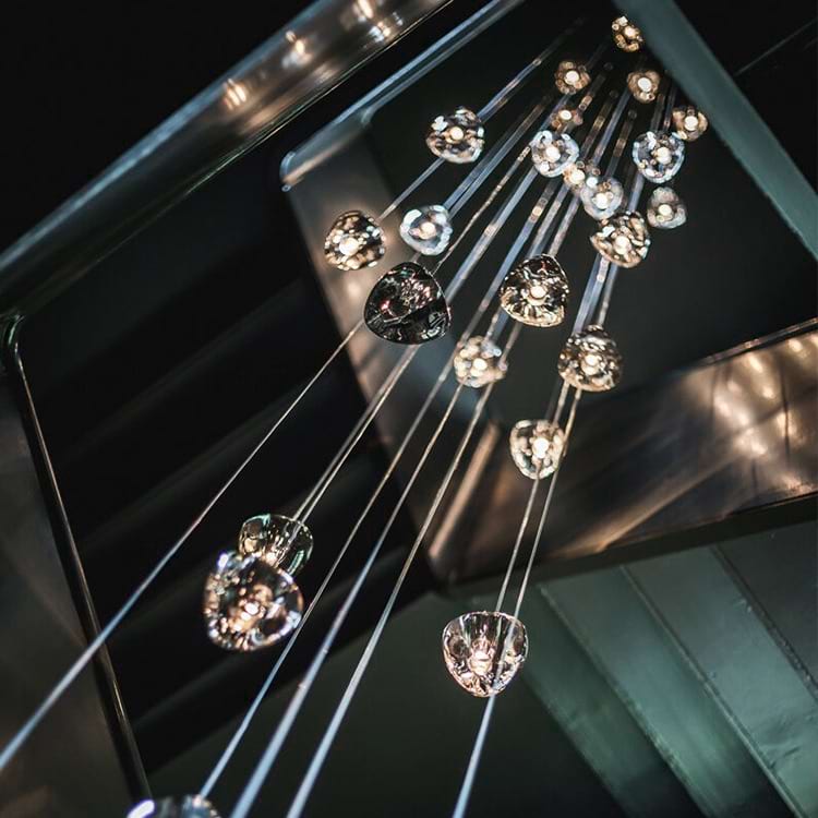 Light Luxury Cherry Crystal Staircase Chandelier