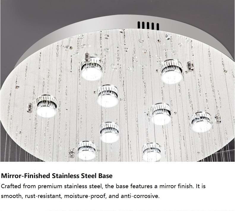 Spiral Three Sphere Raindrop Crystal Chandelier