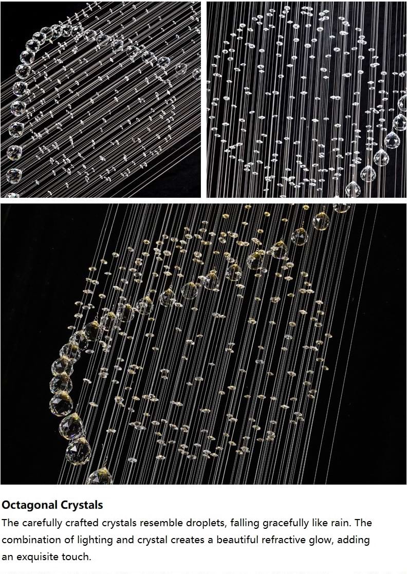 Spiral Three Sphere Raindrop Crystal Chandelier