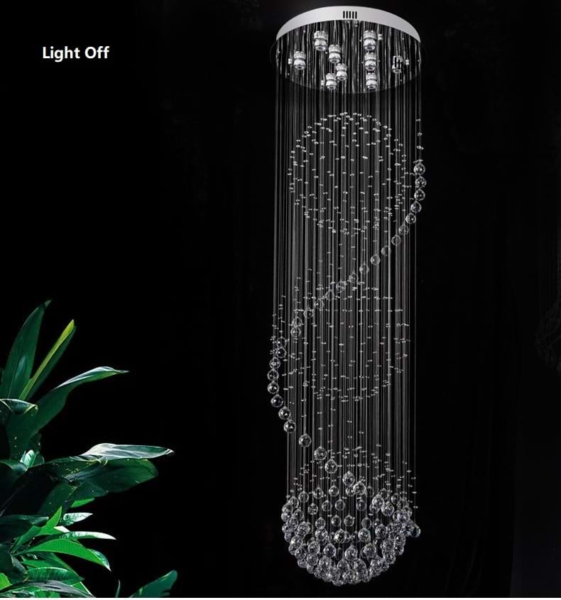 Spiral Three Sphere Raindrop Crystal Chandelier