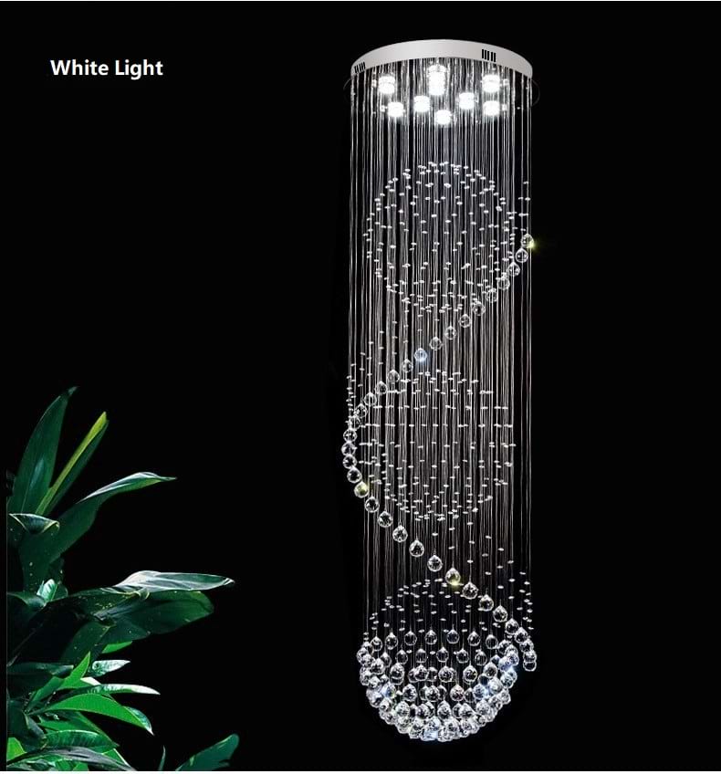Spiral Three Sphere Raindrop Crystal Chandelier