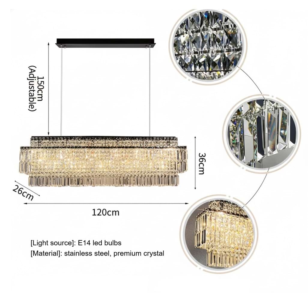 Krystal Rectangular Crystal Chandelier