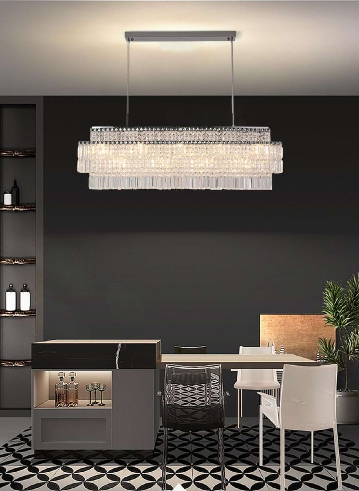 Krystal Rectangular Crystal Chandelier