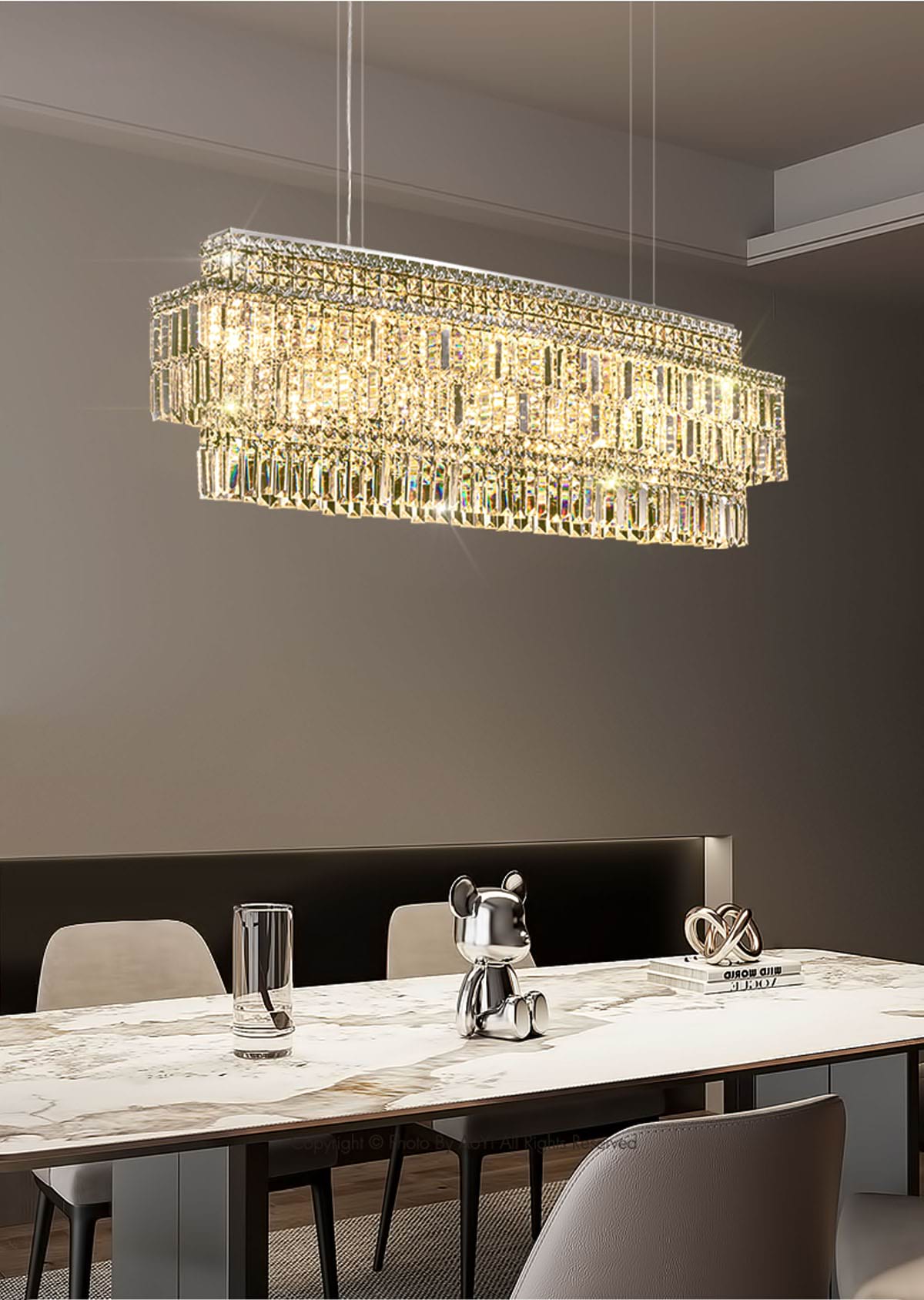 Krystal Rectangular Crystal Chandelier