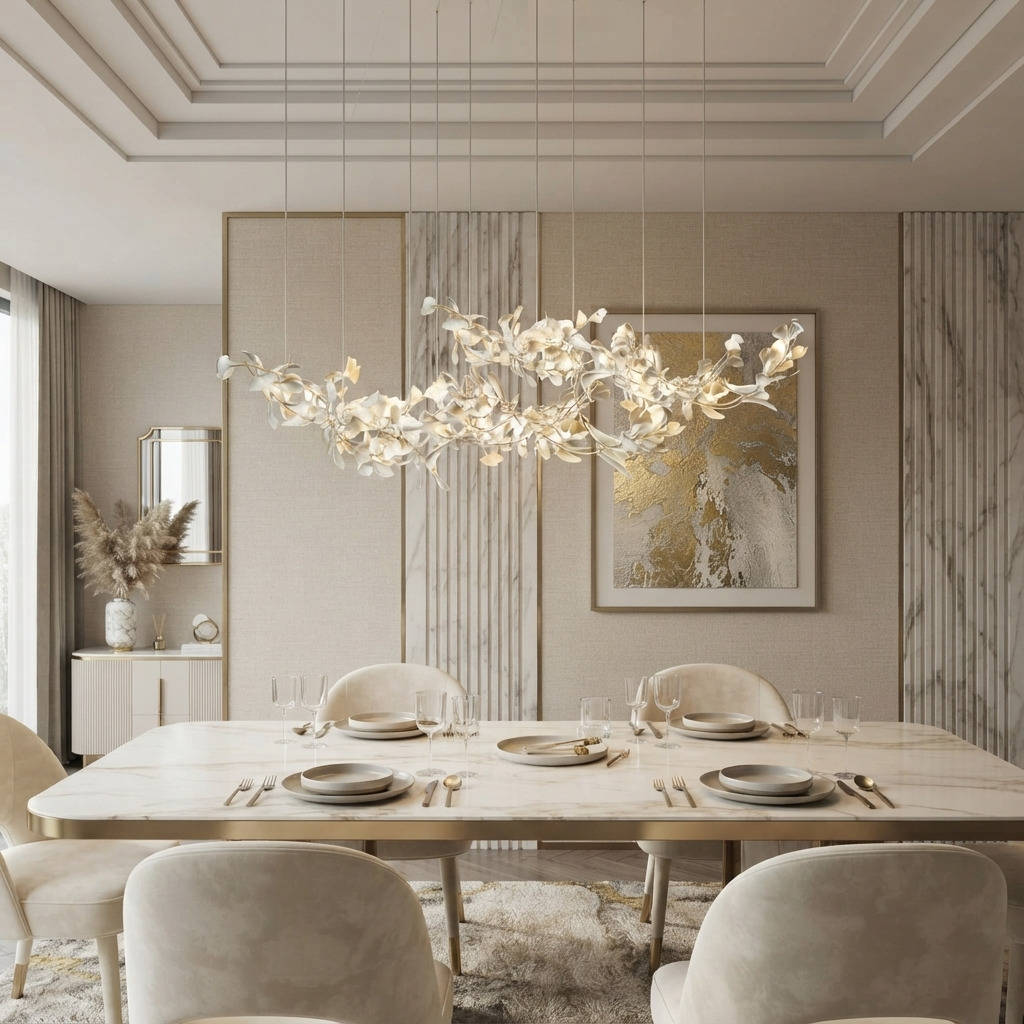 Double Layer Combination Gingko Chandelier