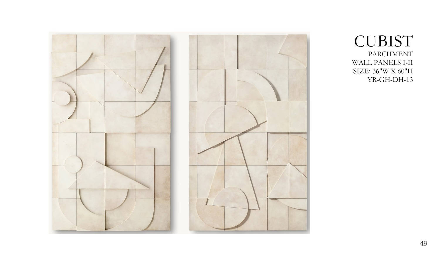 CUBIST PARCHMENT WALL PANELS I-II