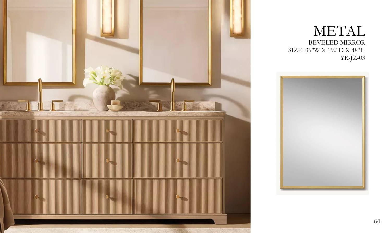 Metal Beveled Mirror