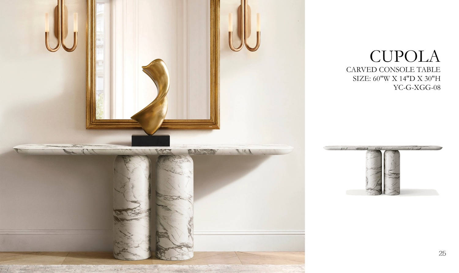 Cupola Carved Console Table