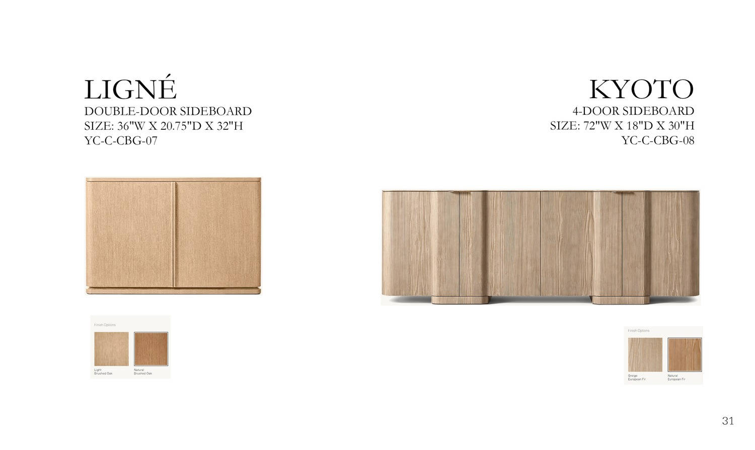 Ligné 2-Door Sideboard | Kyoto 4-Door Sideboard
